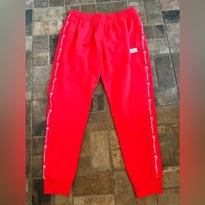 Mens XL Champion Red Fleece Sweatpants Jogger